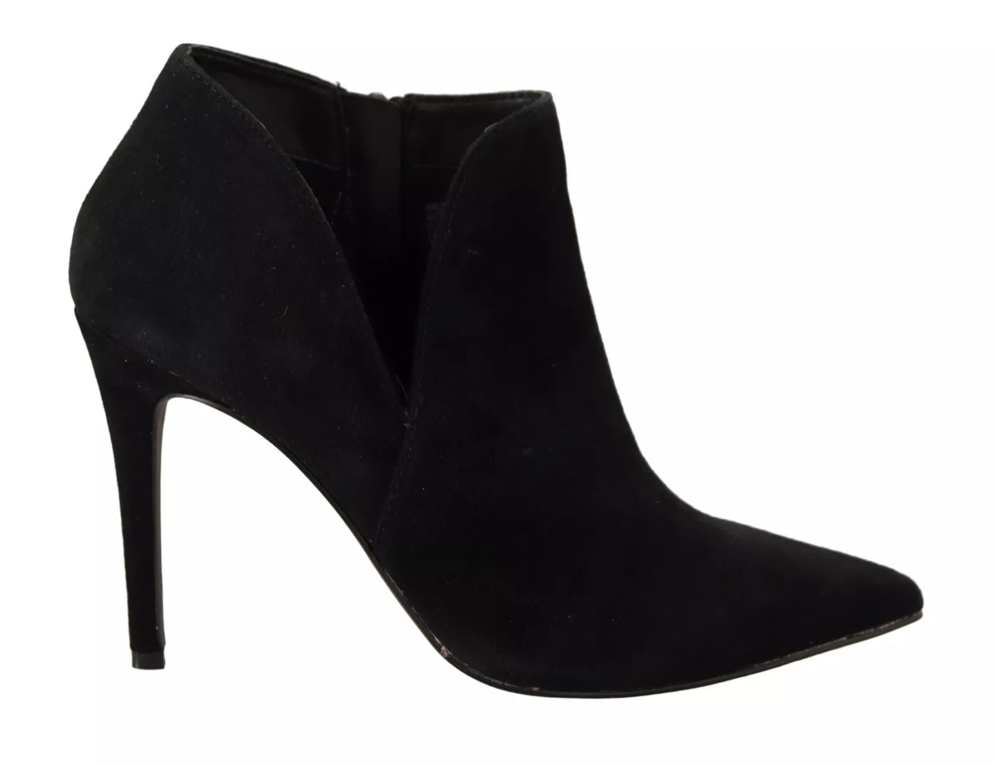 Steve Madden Black Suede Leather Stiletto Heel Boots