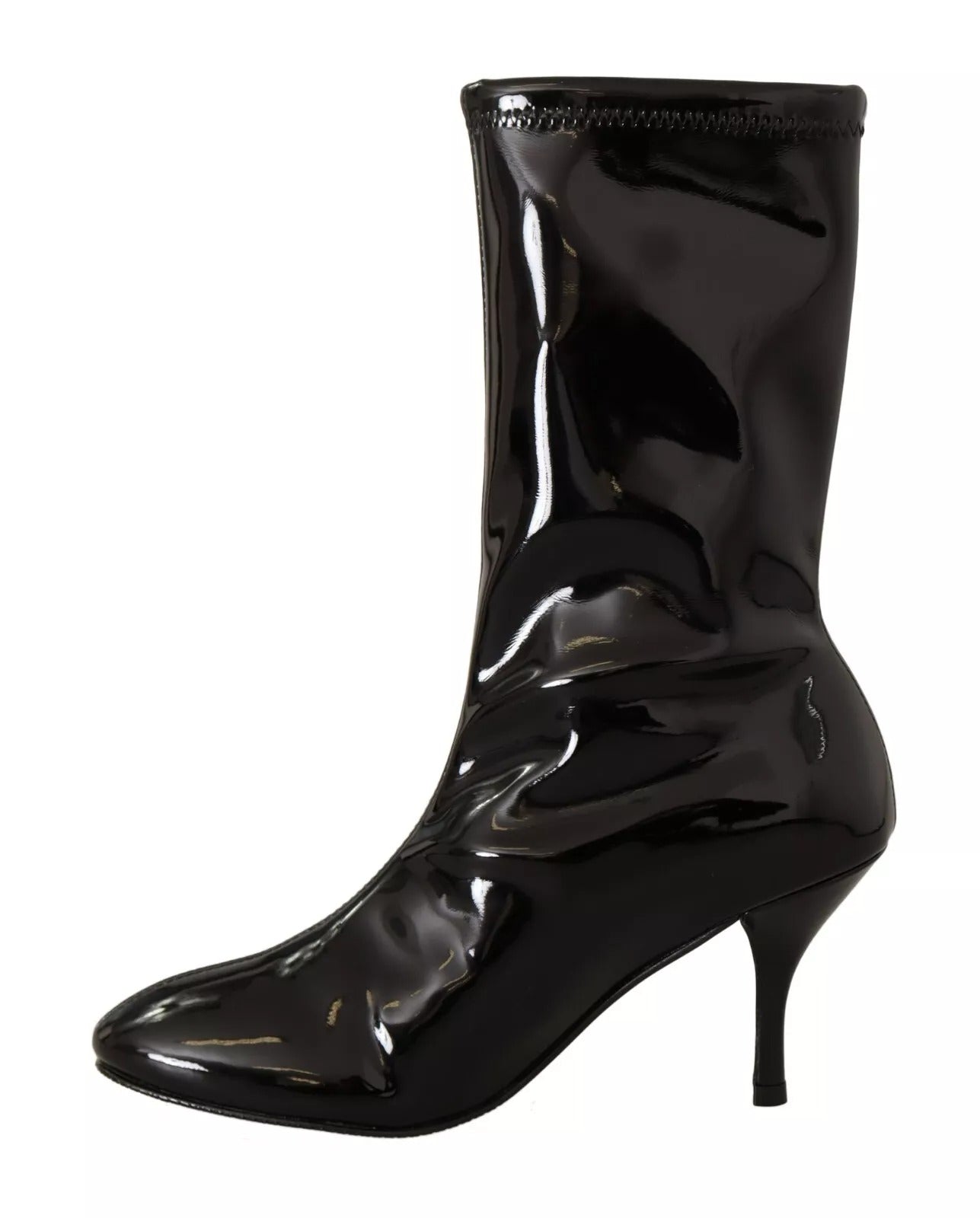 Stuart Weitzman Black Patent Leather High Heels Boots