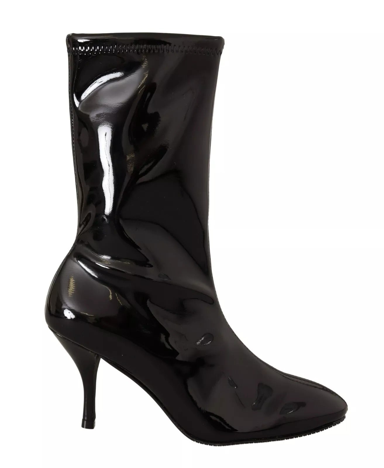 Stuart Weitzman Black Patent Leather High Heels Boots