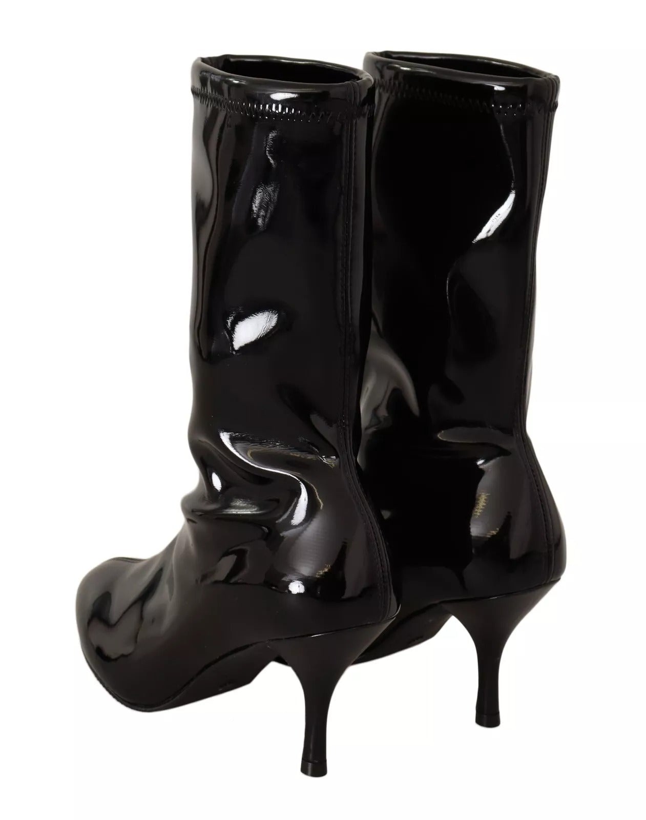 Stuart Weitzman Black Patent Leather High Heels Boots