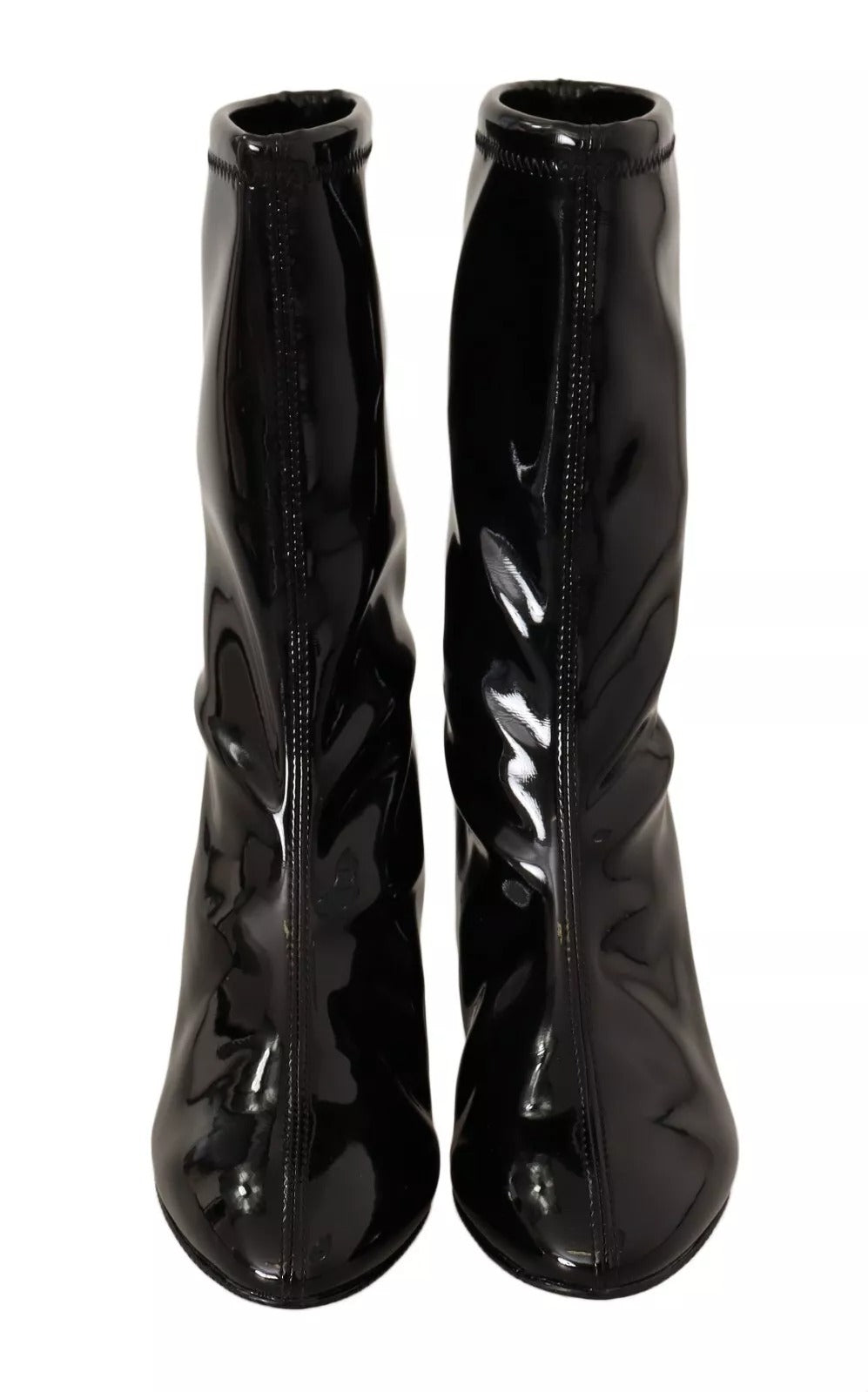 Stuart Weitzman Black Patent Leather High Heels Boots