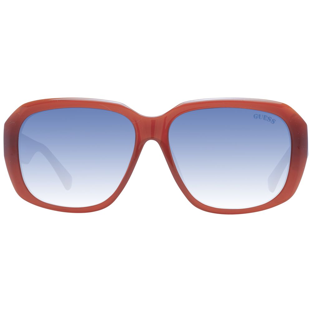 GUESS Women’s Sunglasses – Copper Square Frame with Blue Gradient Lenses, 58mm