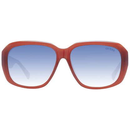 GUESS Women’s Sunglasses – Copper Square Frame with Blue Gradient Lenses, 58mm