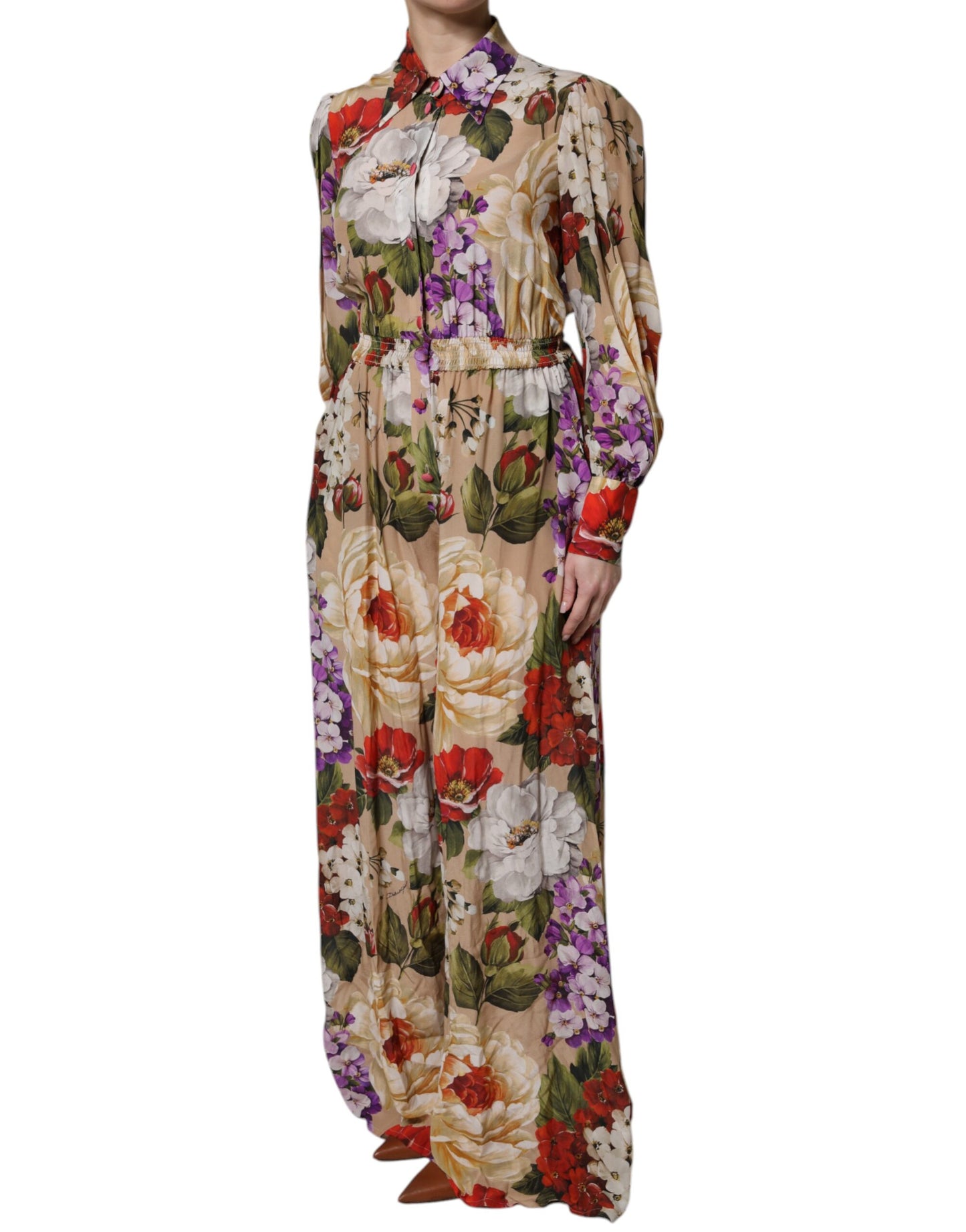 Dolce & Gabbana Multicolour Floral Wide Leg Jumpsuit
