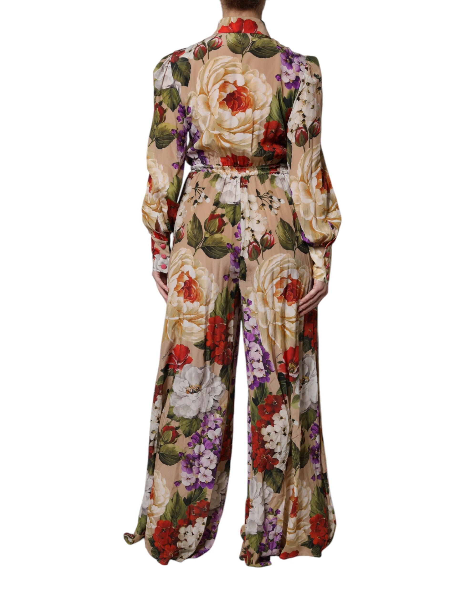 Dolce & Gabbana Multicolour Floral Wide Leg Jumpsuit