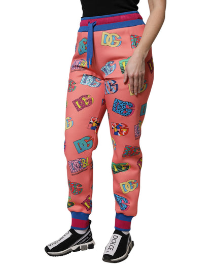Dolce & Gabbana Pink Logo Monogram Jogger Sweatpants