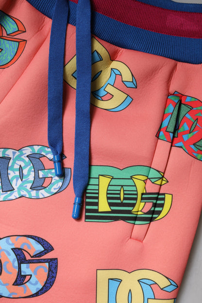 Dolce & Gabbana Pink Logo Monogram Jogger Sweatpants
