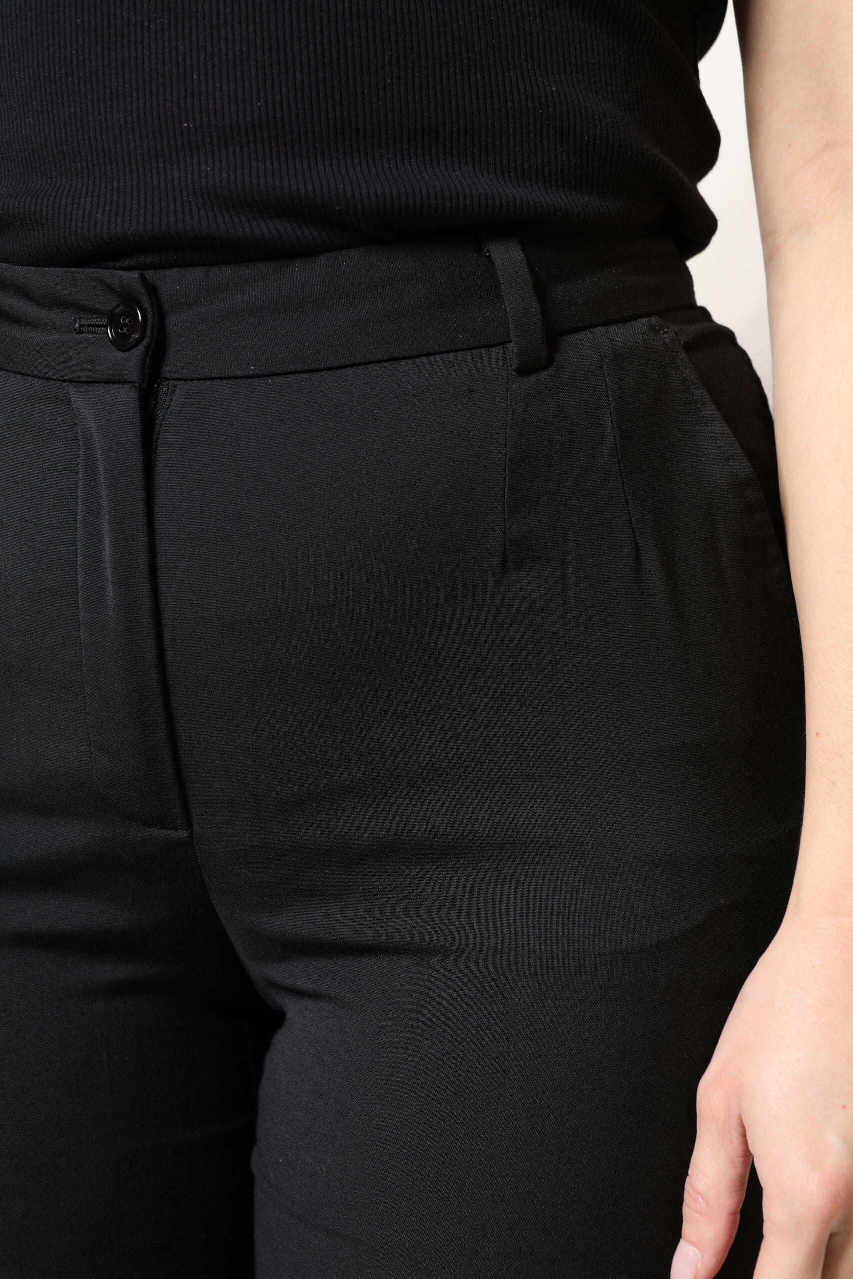 Dolce & Gabbana Black Wool Blend High Waist Slim Pants