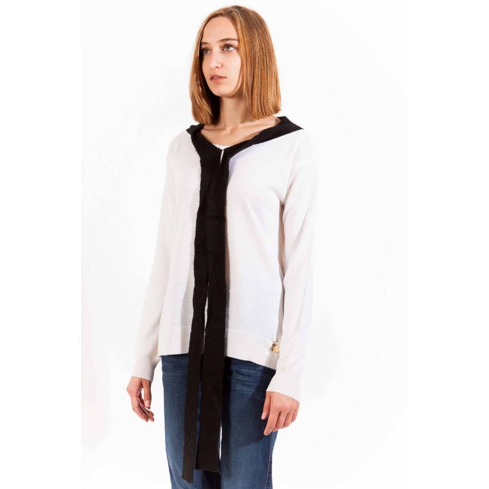 Love Moschino White & Black Wool Women's Sweater
