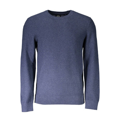 Classic Blue Cotton Sweater with Logo