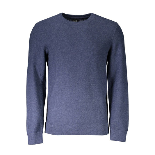 Classic Blue Cotton Sweater with Logo