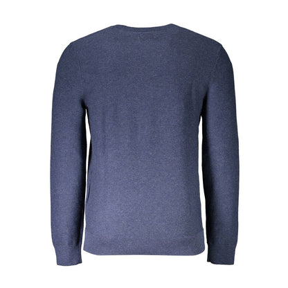 Classic Blue Cotton Sweater with Logo