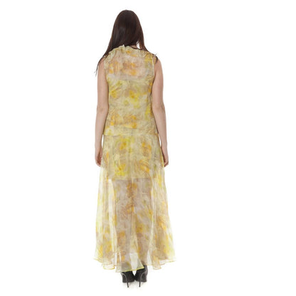 John Galliano Yellow Ruffled Maxi Dress