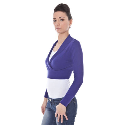 Datch Purple Wool Shrug - Stylish Warmth with Elegant Design