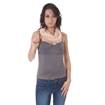 John Galliano Gray Elastane Underwear Vest Top with Adjustable Straps