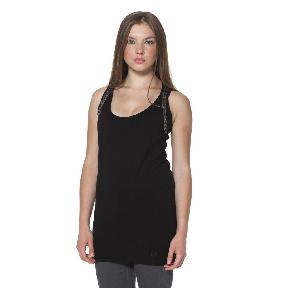 Fred Perry Black Polyester Unisex Tank