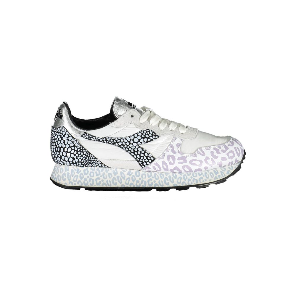Diadora White Leopard Print Trainers for Women