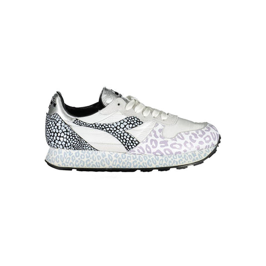 Diadora White Leopard Print Trainers for Women