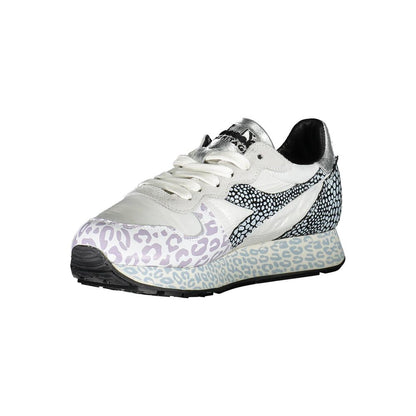 Diadora White Leopard Print Trainers for Women