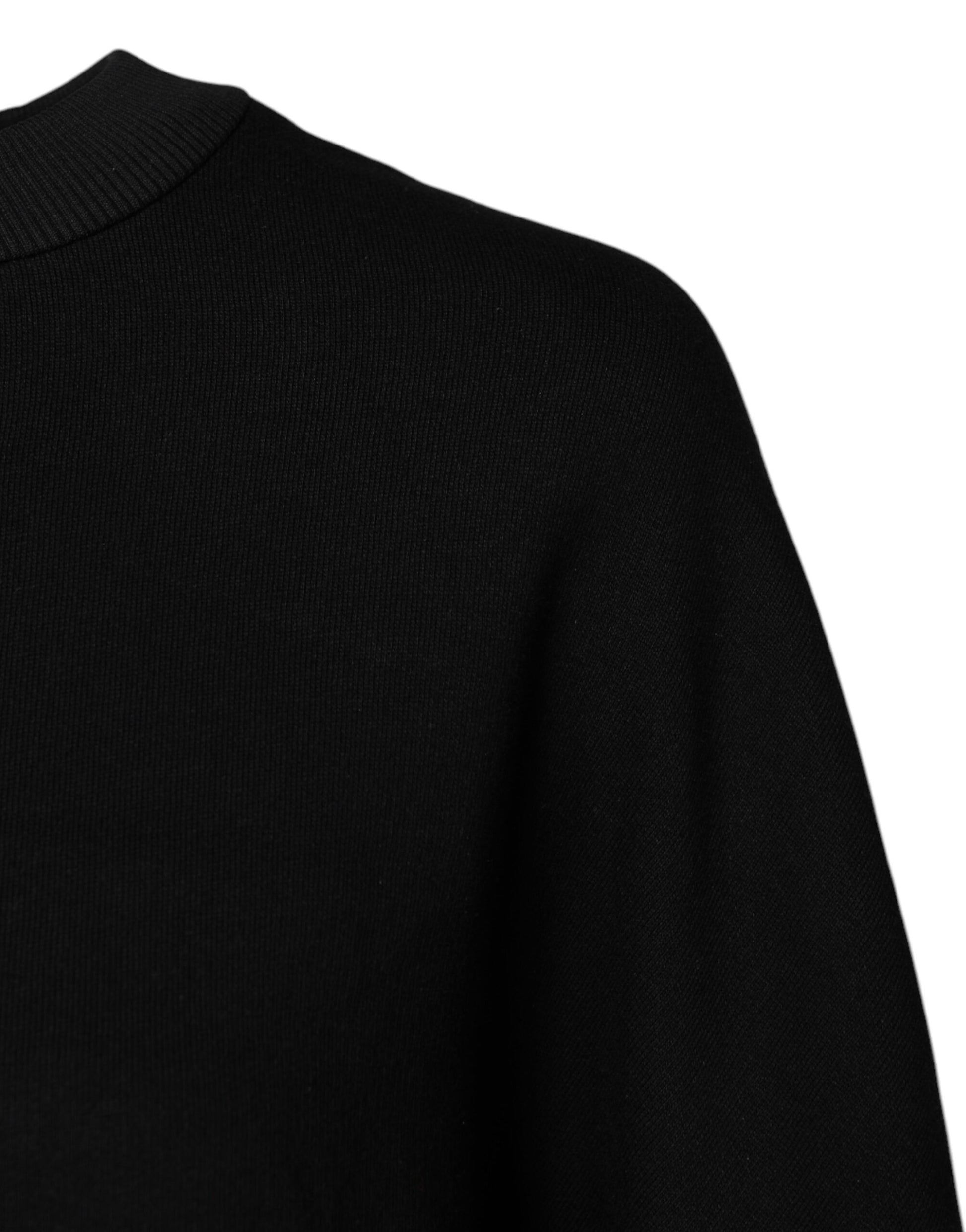 Dolce & Gabbana Black Cotton Crew Neck Sweatshirt