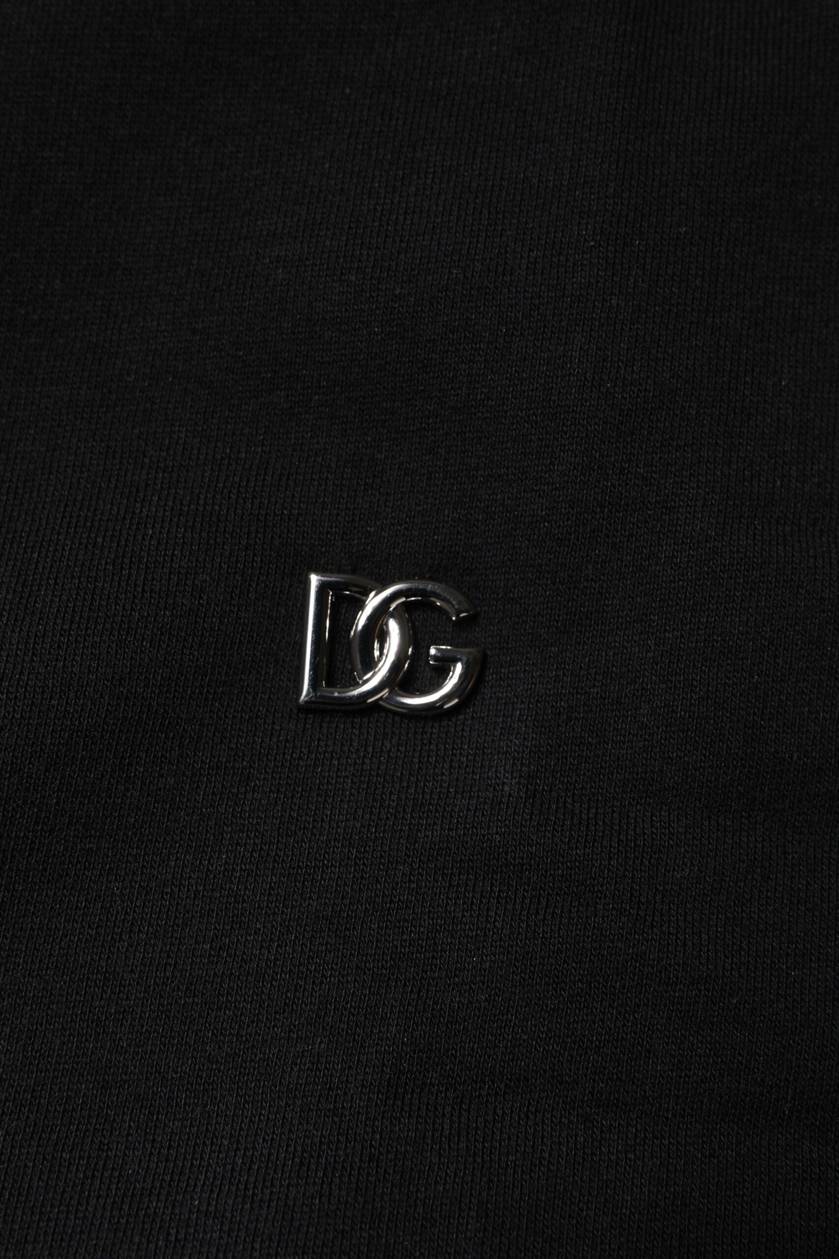 Dolce & Gabbana Black Cotton Crew Neck Sweatshirt