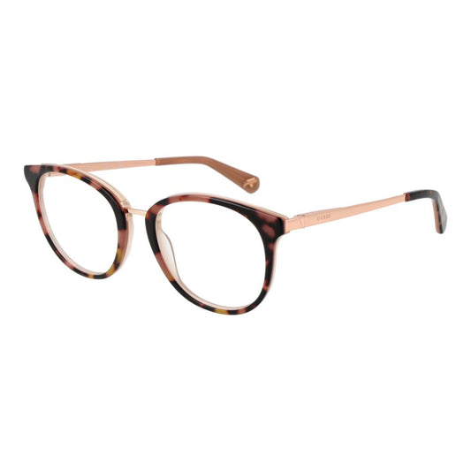 Guess Brown Unisex Optical Frames – Round Demo-Lens Design