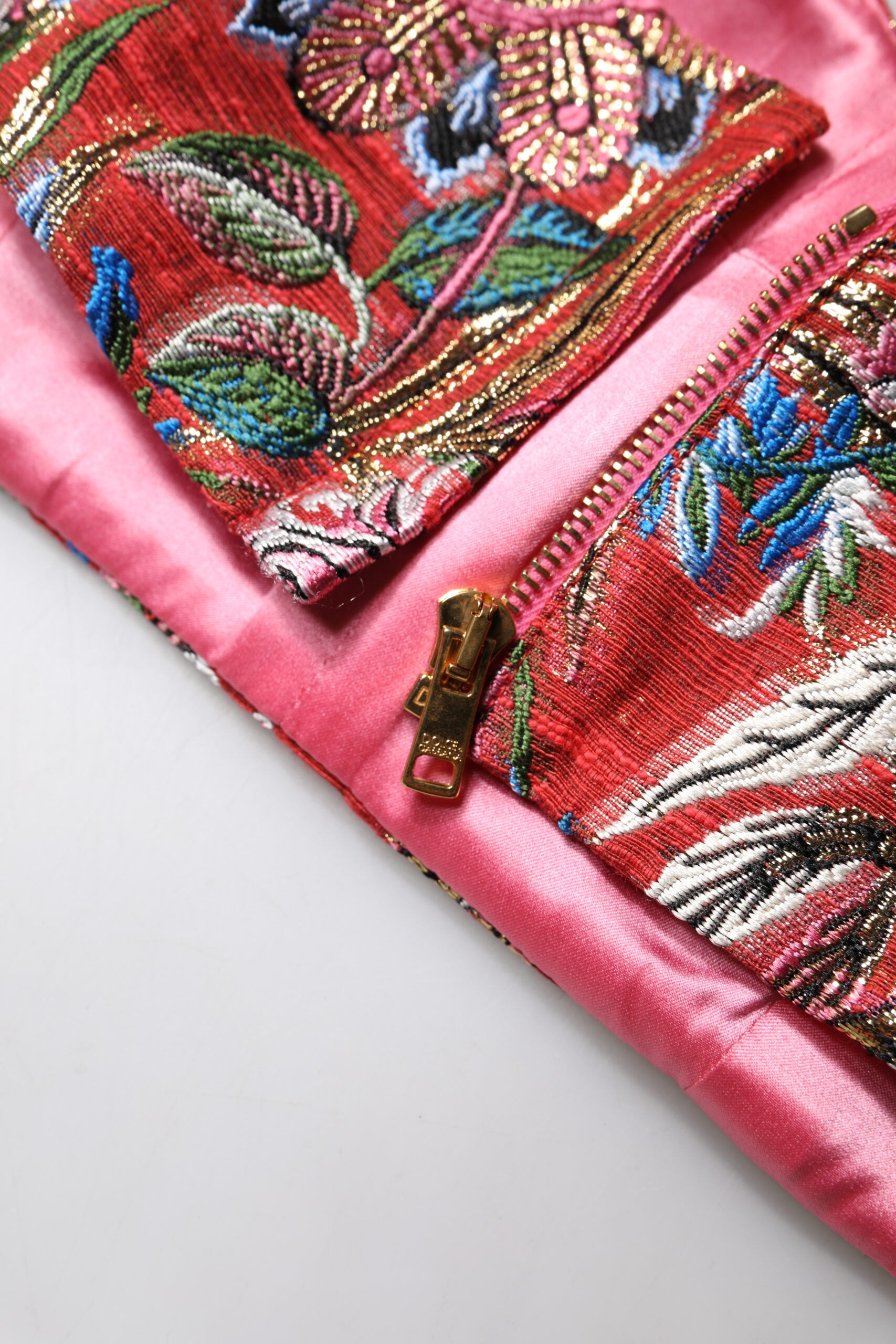 Dolce & Gabbana Red Floral Brocade Cropped Bustier Top