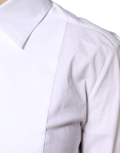 Dolce & Gabbana White Cotton Collared Dress Shirt