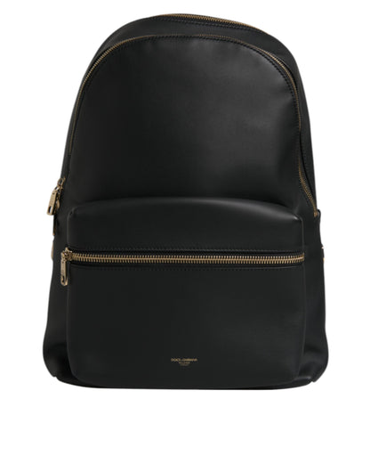 Dolce & Gabbana Black DG Leather Logo Print Travel Backpack Bag