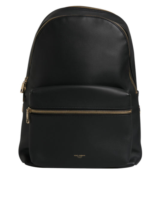 Dolce & Gabbana Black DG Leather Logo Print Travel Backpack Bag