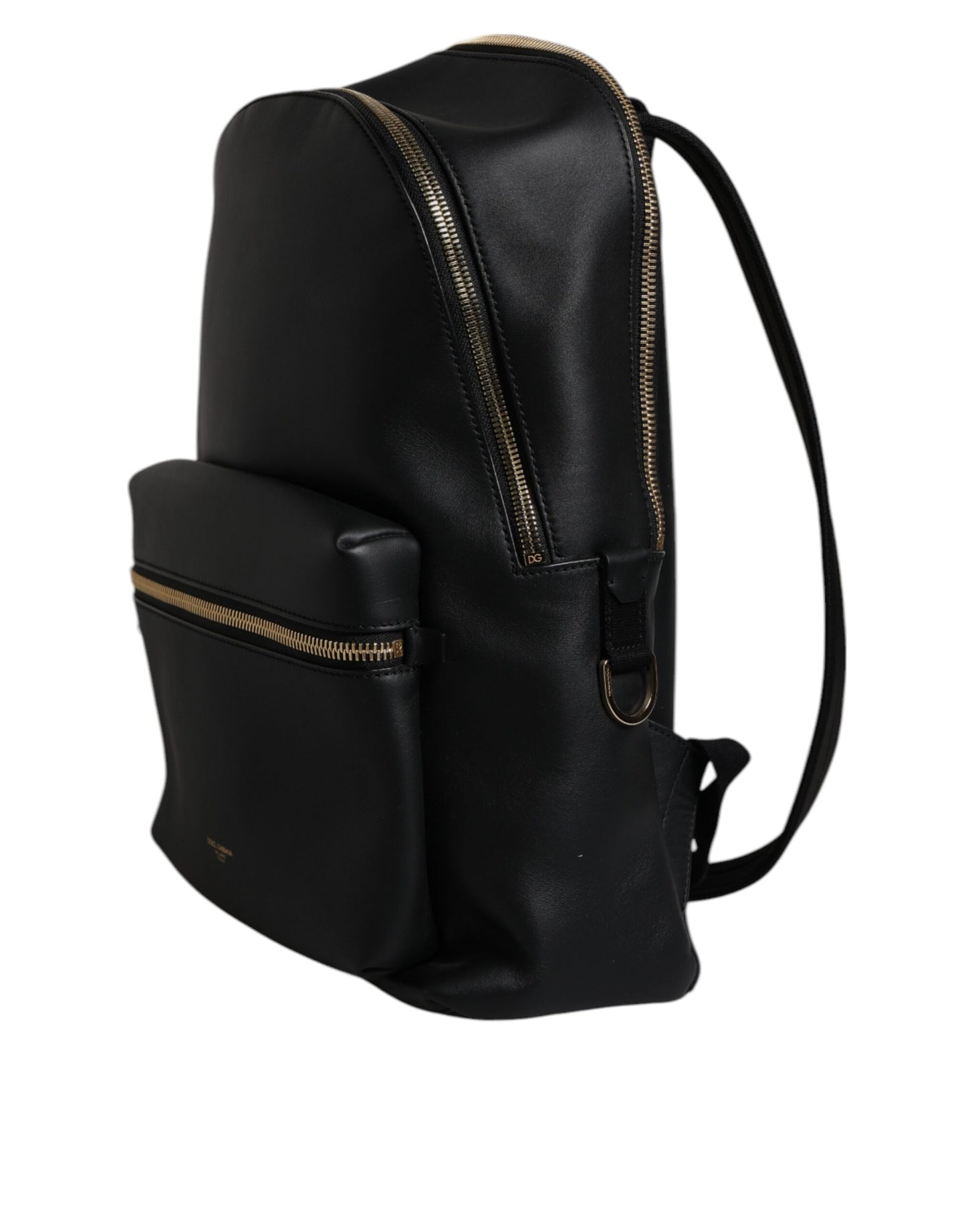 Dolce & Gabbana Black DG Leather Logo Print Travel Backpack Bag
