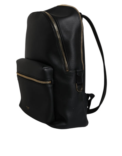 Dolce & Gabbana Black DG Leather Logo Print Travel Backpack Bag