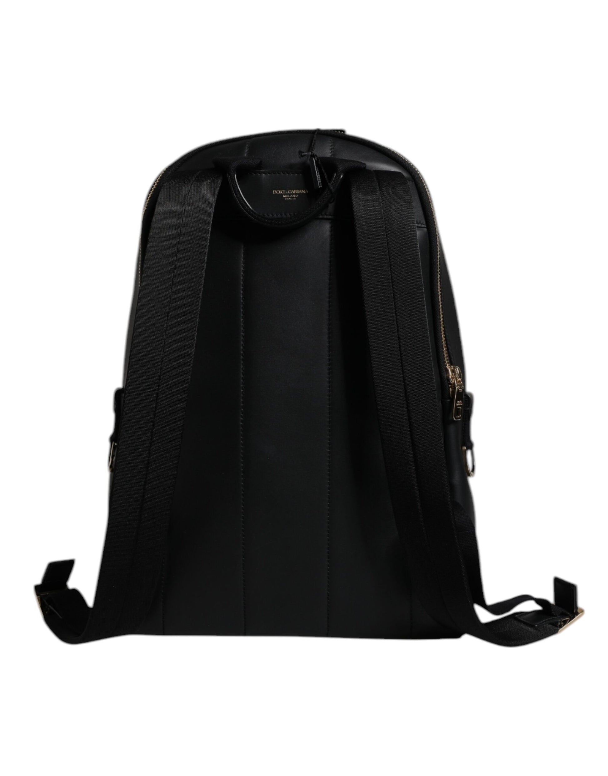 Dolce & Gabbana Black DG Leather Logo Print Travel Backpack Bag