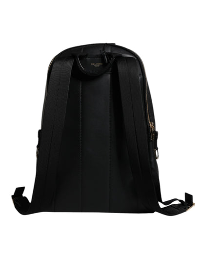 Dolce & Gabbana Black DG Leather Logo Print Travel Backpack Bag