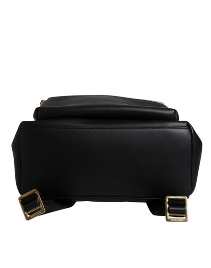 Dolce & Gabbana Black DG Leather Logo Print Travel Backpack Bag