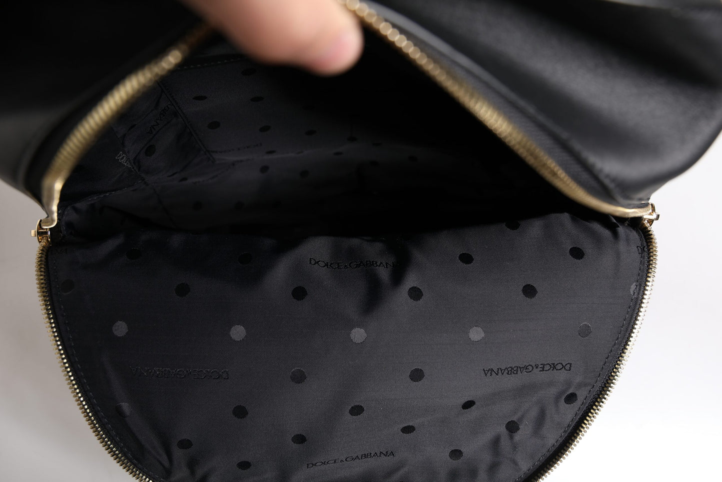 Dolce & Gabbana Black DG Leather Logo Print Travel Backpack Bag