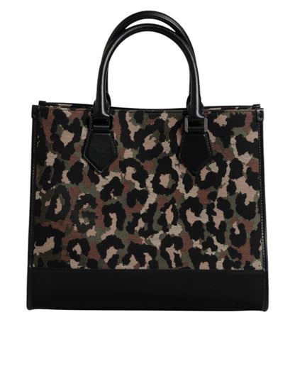 Dolce & Gabbana Multicolour Leopard Shopping Tote Shoulder Bag