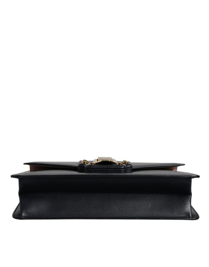 Dolce & Gabbana Black Calfskin Leather Shoulder Strap Bag