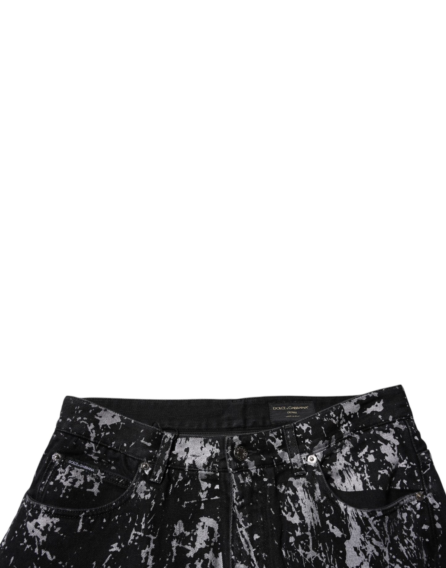 Dolce & Gabbana Black Tie Dye Cotton Straight Denim Jeans