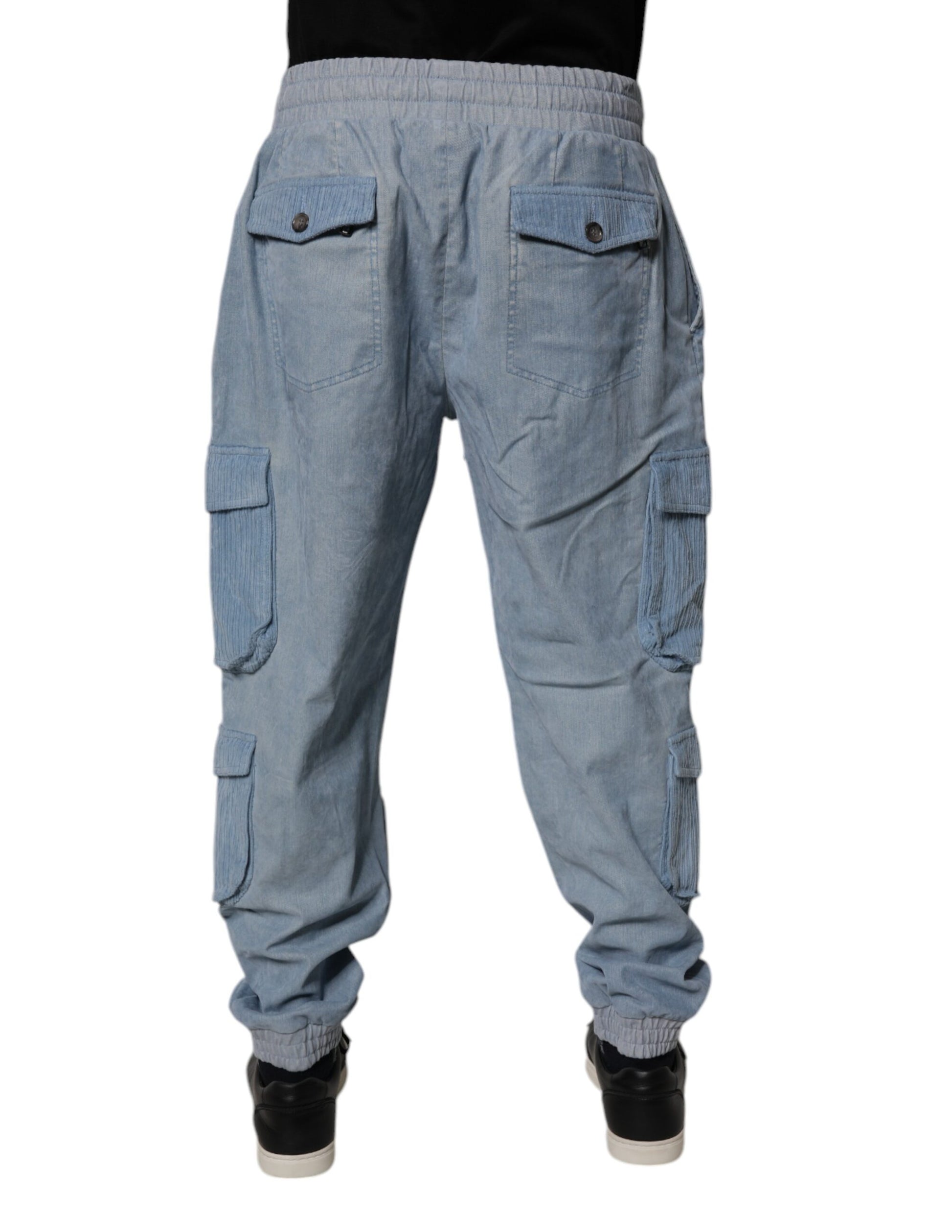 Dolce & Gabbana Light Blue Cotton Jogger Cargo Men Denim Pants