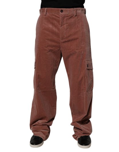 Dolce & Gabbana Brown Corduroy Cotton Cargo Denim Jeans