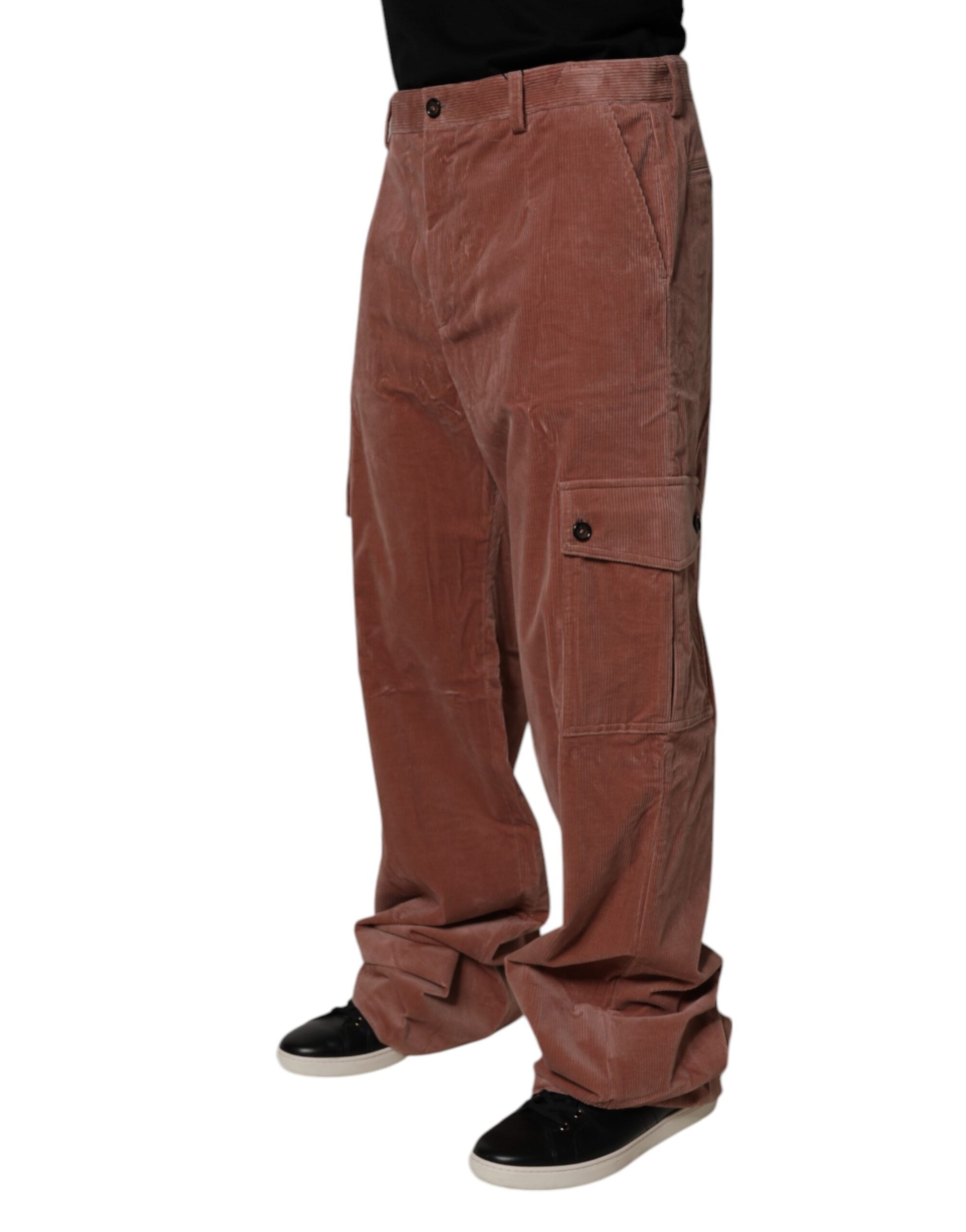 Dolce & Gabbana Brown Corduroy Cotton Cargo Denim Jeans