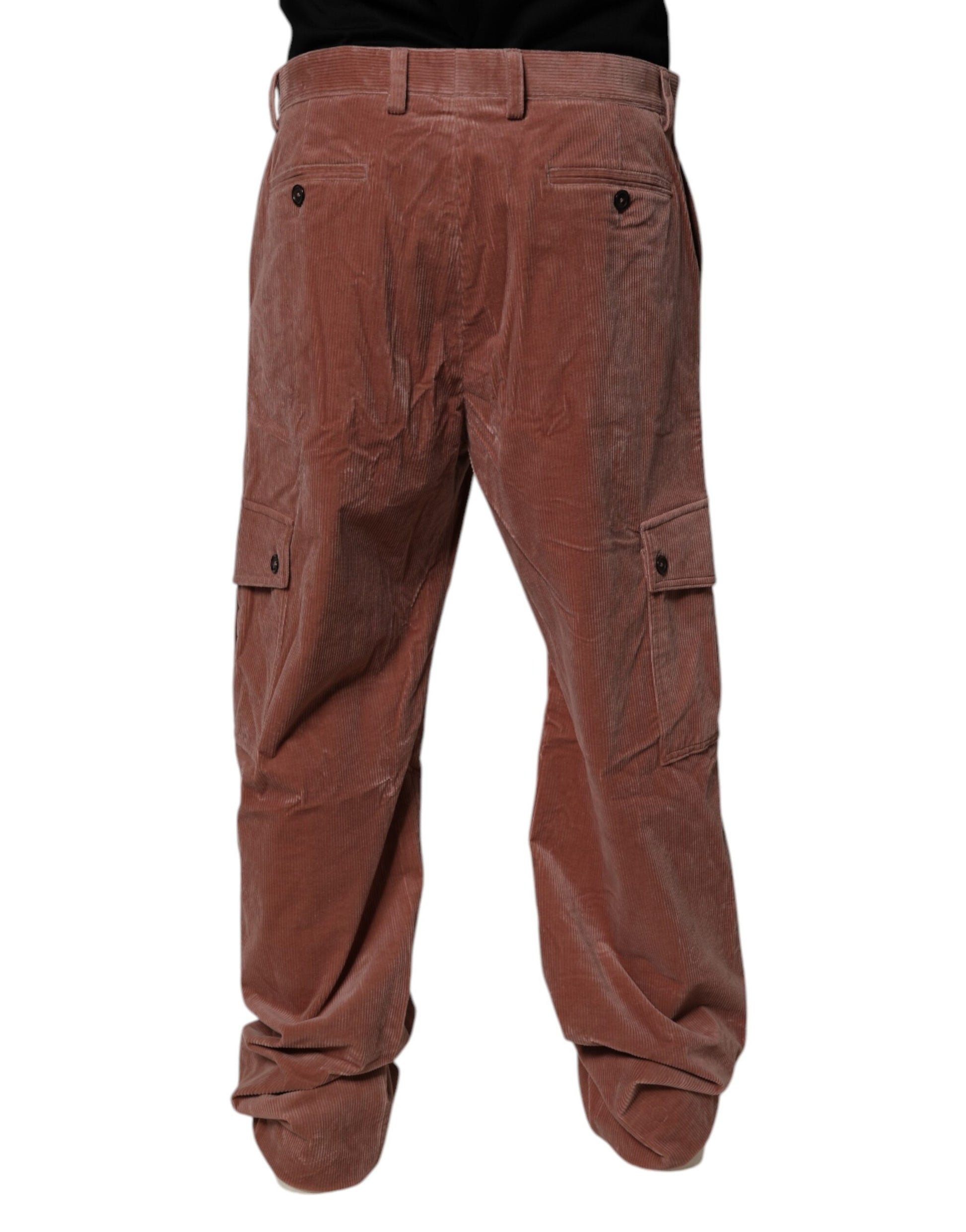 Dolce & Gabbana Brown Corduroy Cotton Cargo Denim Jeans