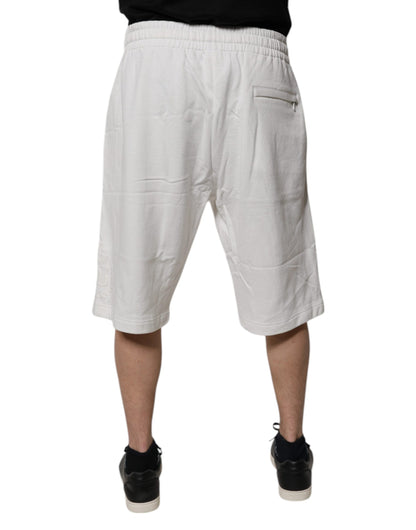 Dolce & Gabbana White Cotton Sweatshorts for Men - Bermuda Style