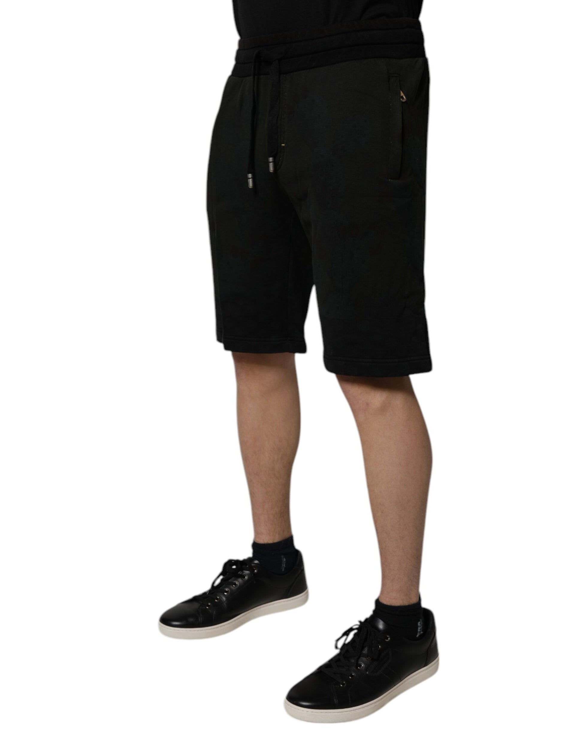 Dolce & Gabbana Black Cotton Sweatshorts for Men