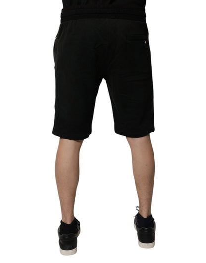 Dolce & Gabbana Black Cotton Sweatshorts for Men