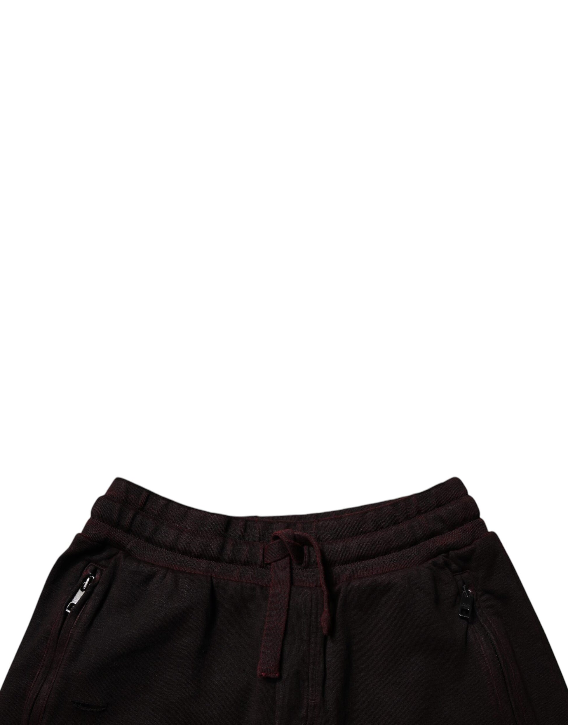 Dolce & Gabbana Maroon Cotton Sweatshorts for Men