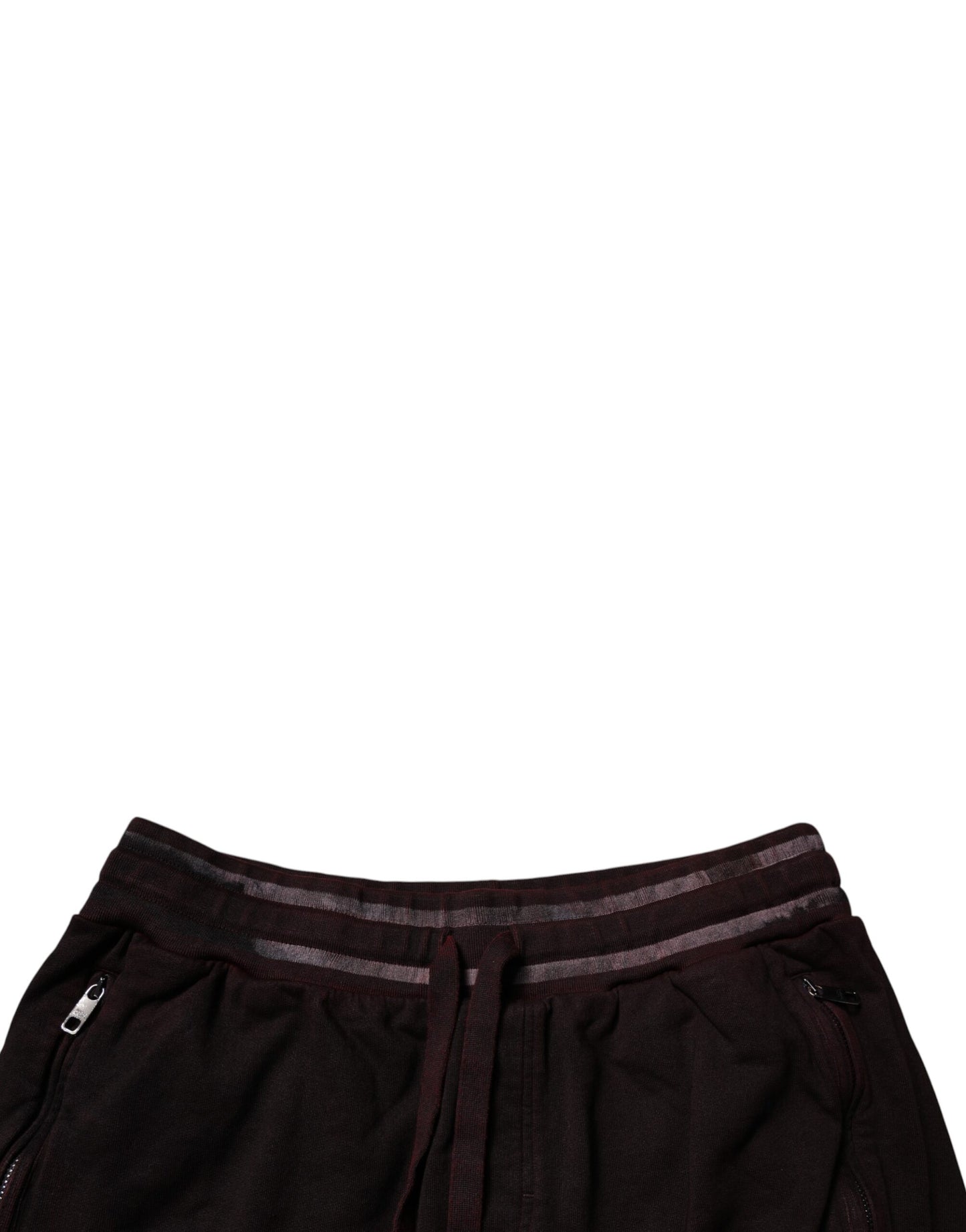 Dolce & Gabbana Maroon Cotton Logo Plaque Men's Bermuda Shorts