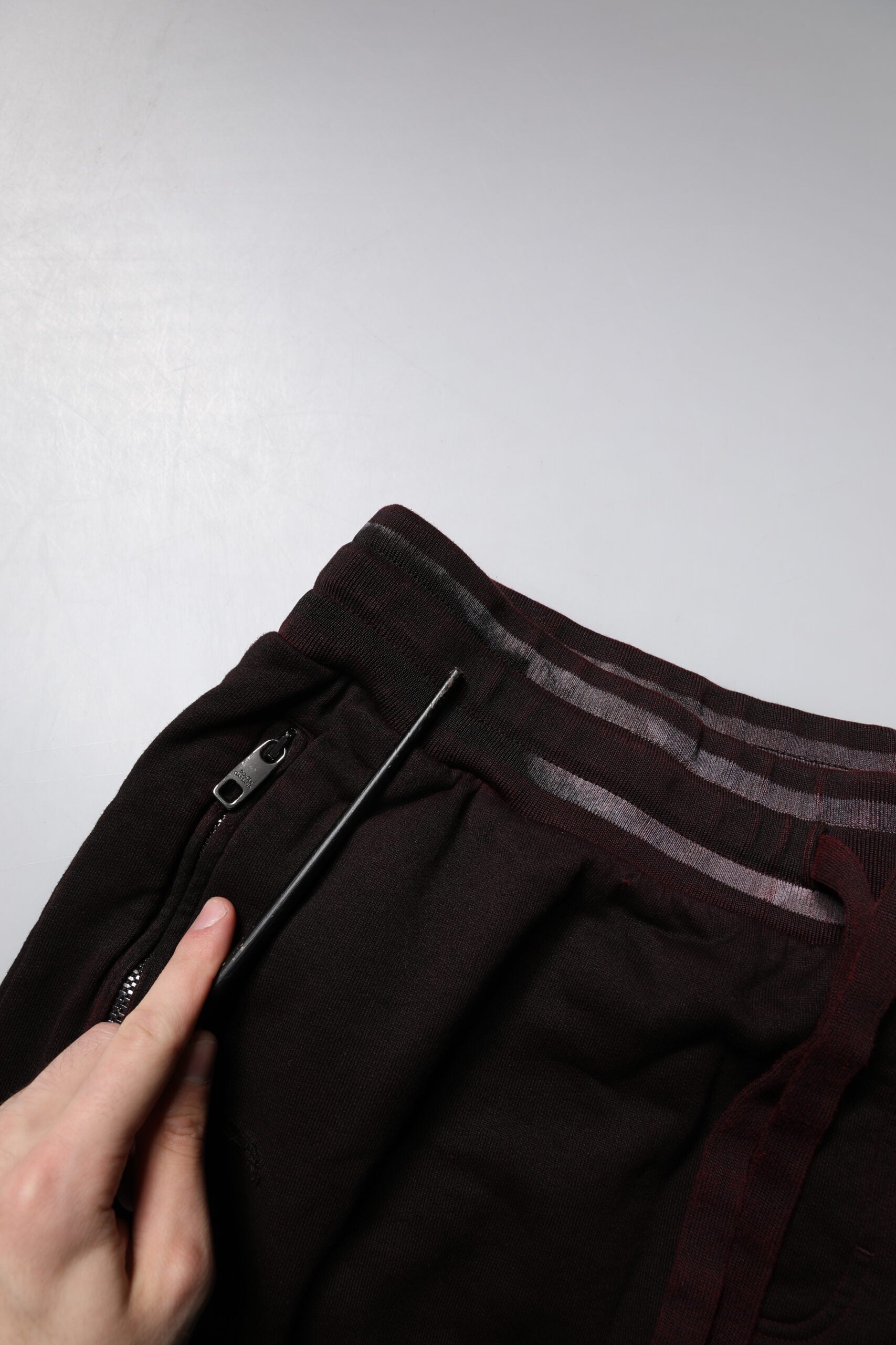Dolce & Gabbana Maroon Cotton Logo Plaque Men's Bermuda Shorts