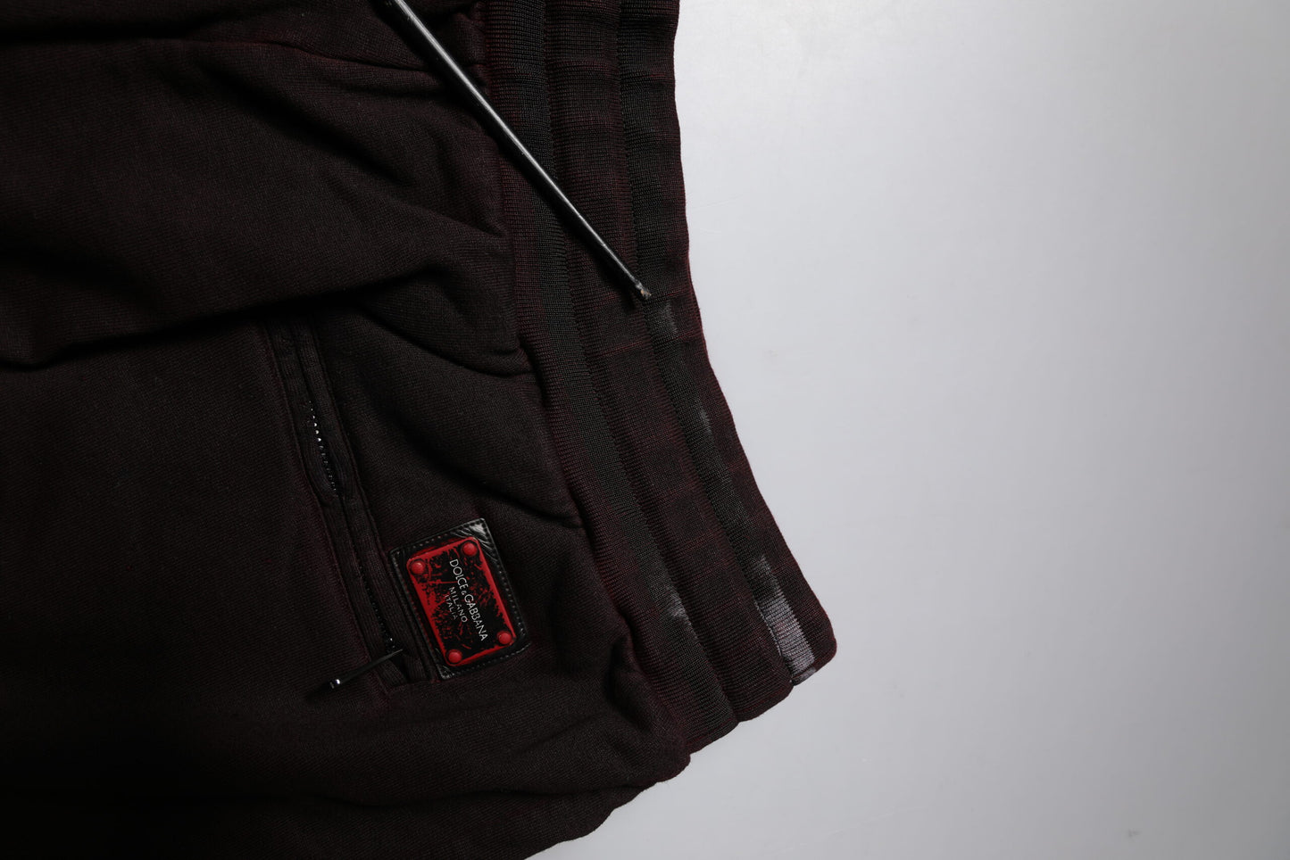 Dolce & Gabbana Maroon Cotton Logo Plaque Men's Bermuda Shorts